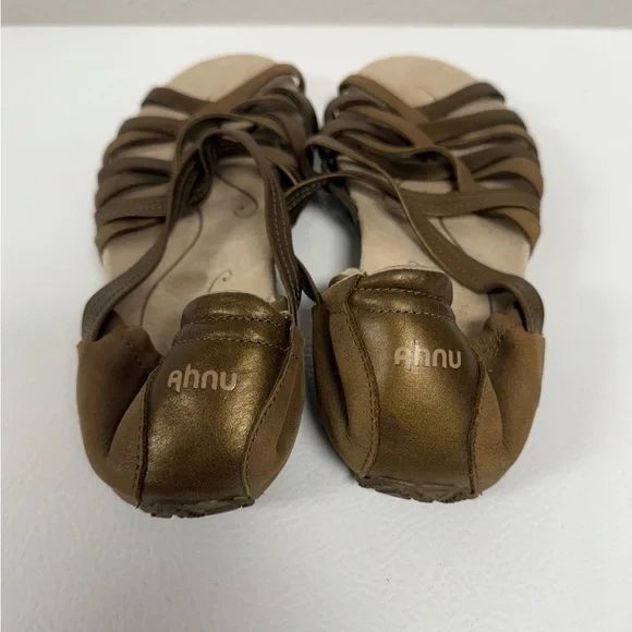 Ahnu Maia Sandals Gold Brown Strappy Leather Metallic Comfort Boho Women 10.5 - Picture 5 of 7